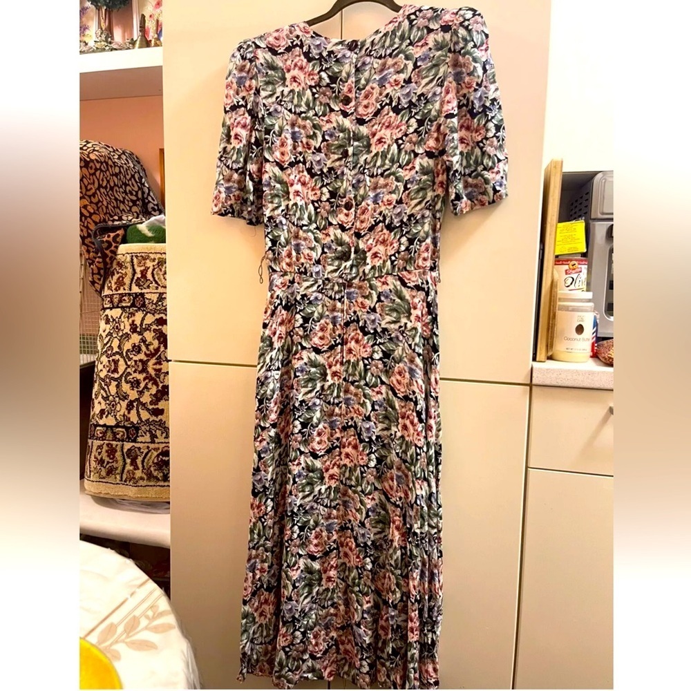 E.D.Mickels by Melanie Drucer Beautiful Vintage Multi Floral midi Dress Size 8 - Picture 1 of 10